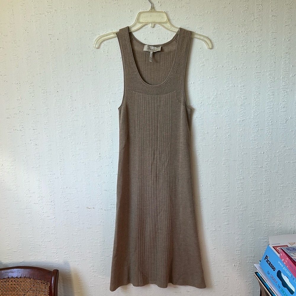 VINTAGE MAX AZRIA 100% KNIT MERINO WOOL SLIP MIDI DRESS - NEVER WORN
